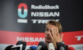 Andy Schleck at a press conference on Wednesday in Luxembourg where he confirmed he won't be competing at the 2012 Tour de France.