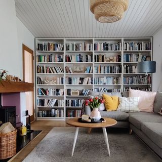 Living room deals wall bookshelves