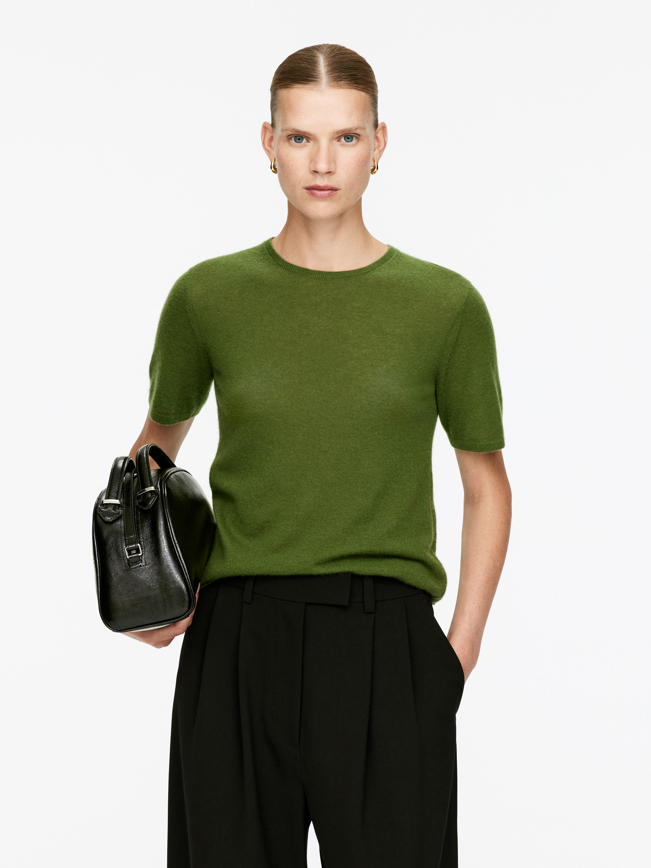 Pure Cashmere Top &amp;ndash; Green &amp;ndash; Women &amp;ndash; Arket Gb