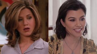 Jennifer Aniston The Rachel haircut in Friends, Kourtney Kardashian in Hulu reality series