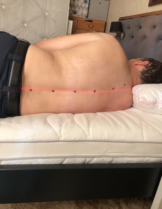 Amazon Basics mattress posture test