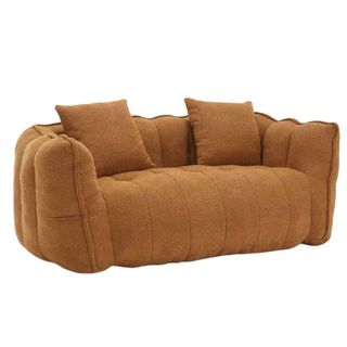 Red Brown Square 2 Seater Bean Bag Sofa