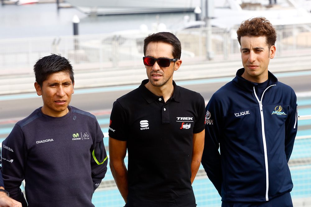 Nairo Quintana, Alberto Contador and Fabio Aru ahead of the Abu Dhabi Tour