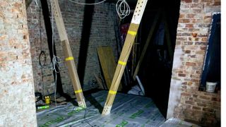 Floor membrane and timber supports
