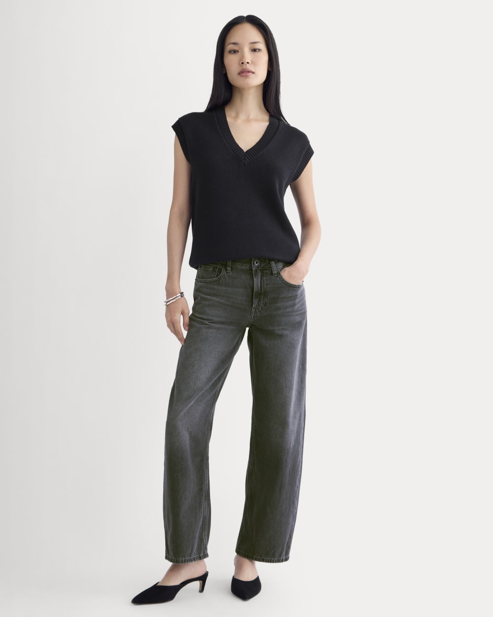 Loose Curve Jean | Carbon Midnight - 23