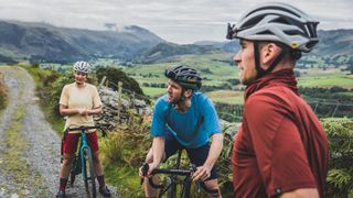 Gravel bike riders in the Lake District wearing 7Mesh clothing