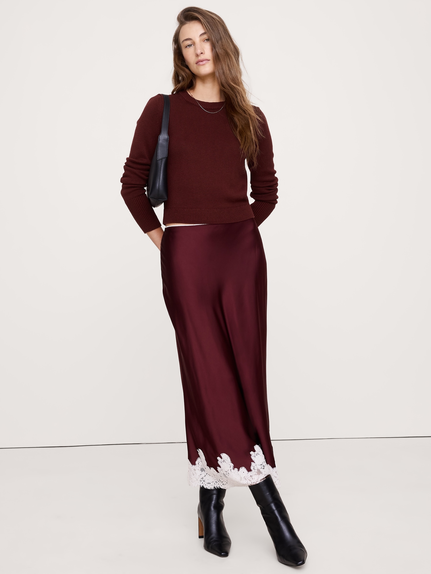 Cotton-Silk Crew-Neck Sweater