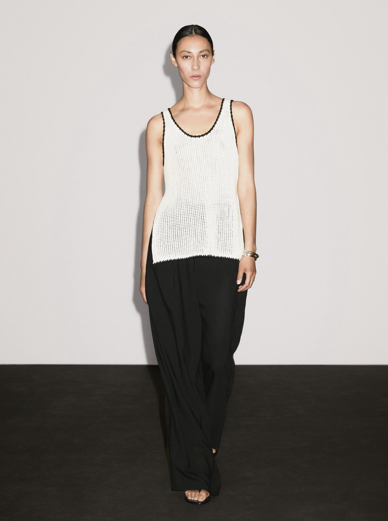 Massimo Dutti, 100% Cotton Strappy Crochet Top