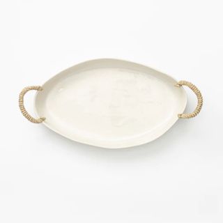 mcgee and co oval tray with rattan handles
