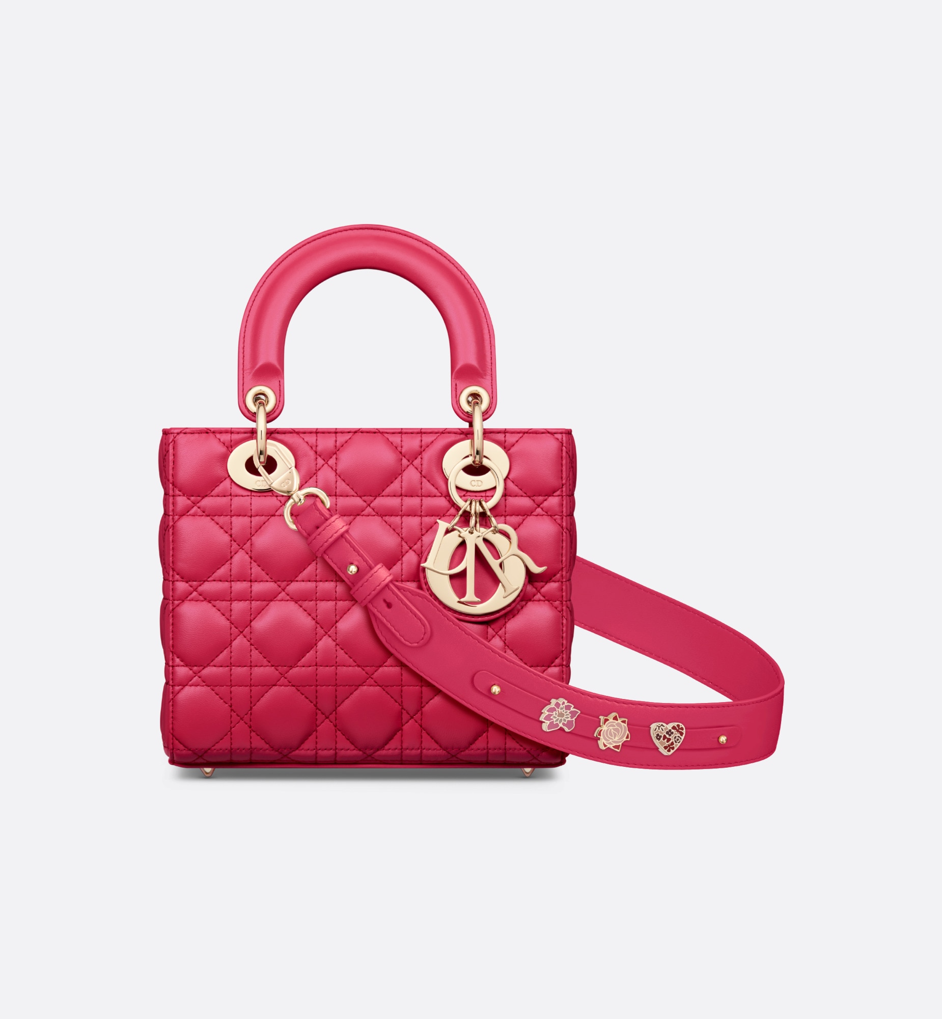 Small Lady Dior bag in pink
