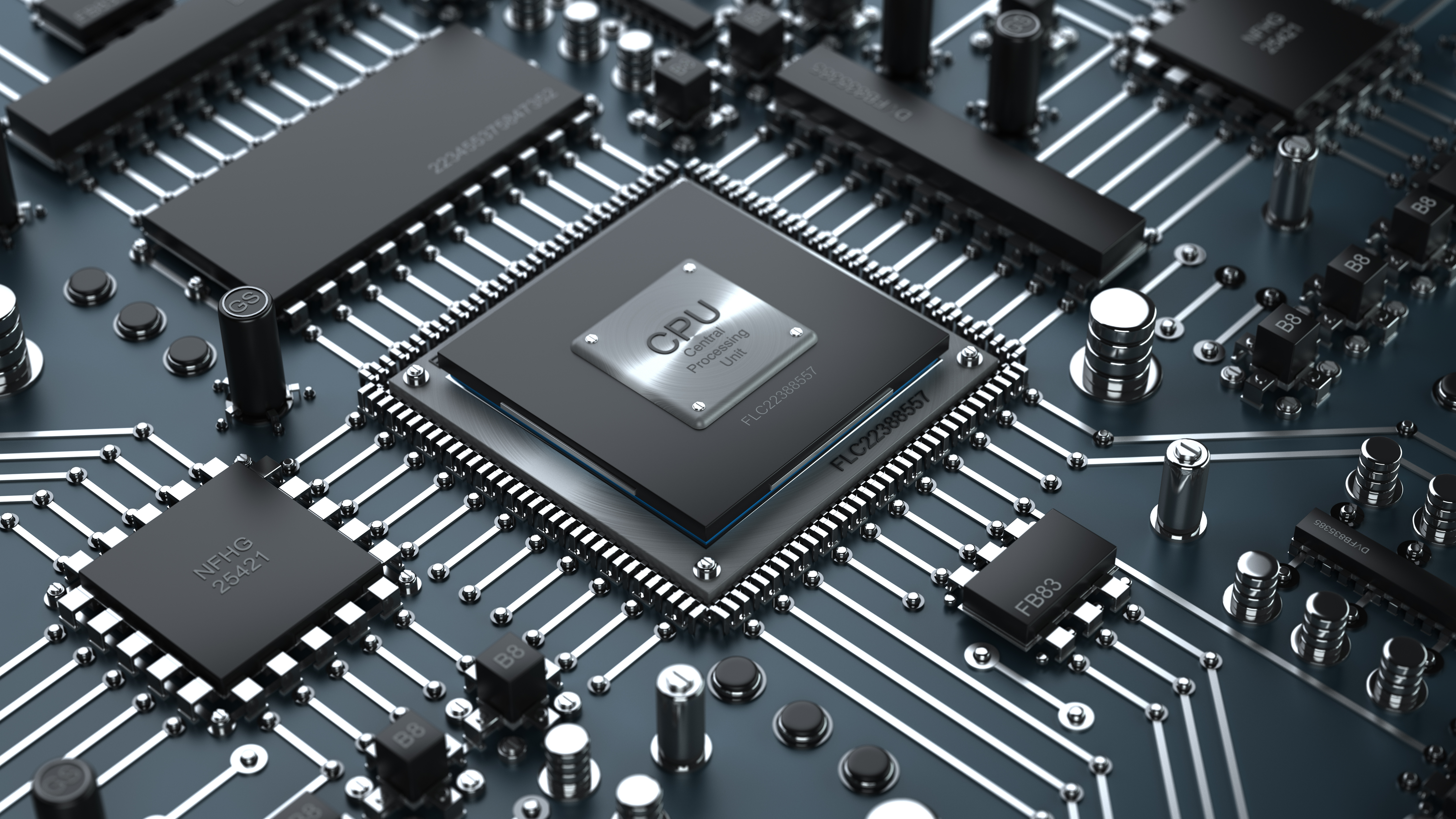 Image of a CPU on a motherboard.