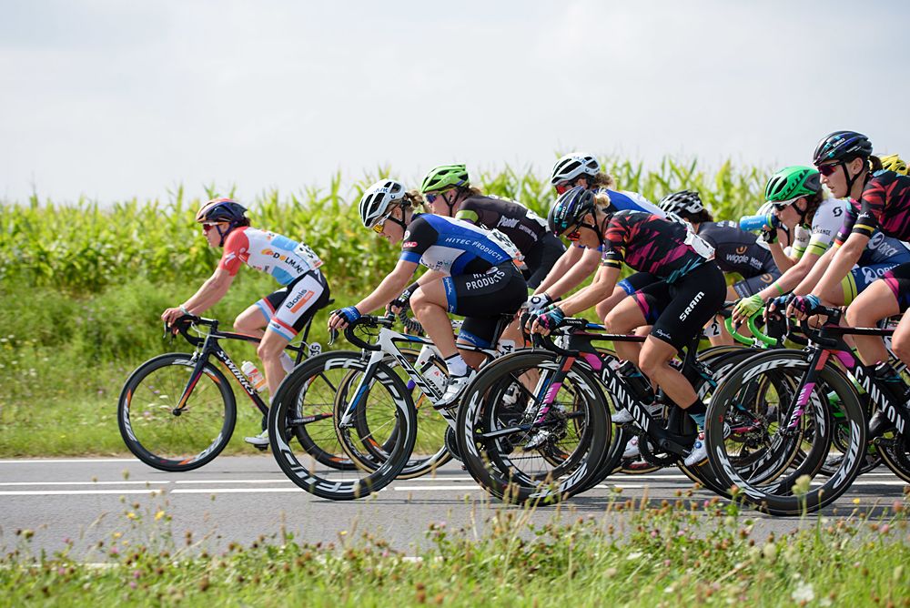 Peloton speed through the Limburg countryside at the 123 km Stage 3 of the Boels Ladies Tour 2016 on 1st September 2016