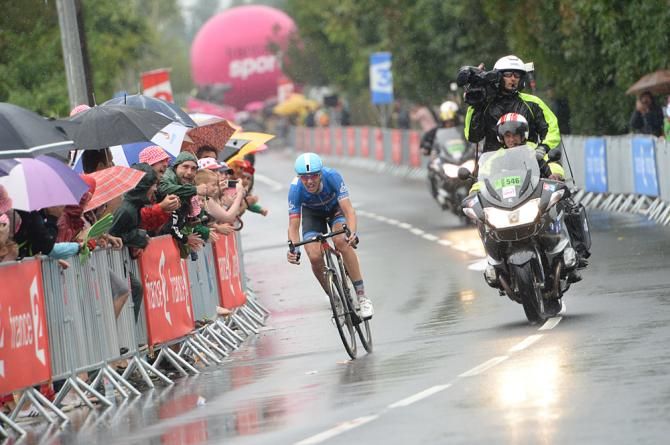 Ramunas Navardauskas (Garmin-Sharp) is on his way to winning stage 19