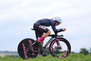 Chloe Dygert on her way to her second World TT title in 2023