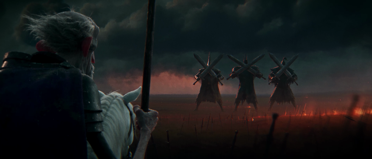 Screens from an AI made animated short featuring an old Spanish night
