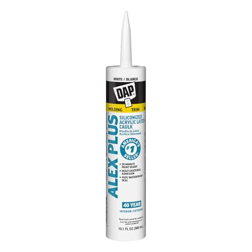 Amazon.com: Dap Inc 18152 10.1oz White Alex Plus Acrylic Latex Caulk With Silicone : Industrial &amp;amp; Scientific