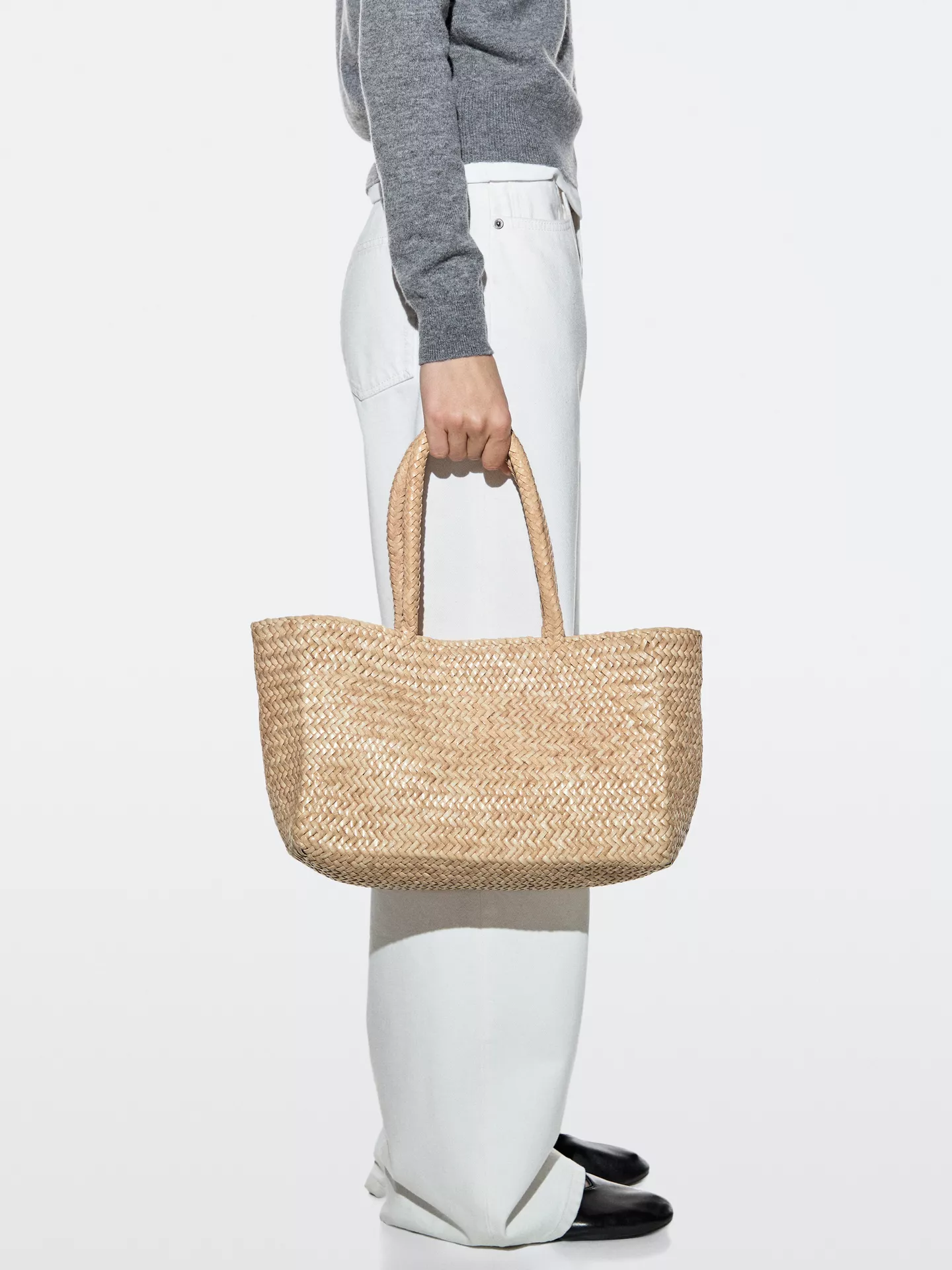 Medium Braided Nappa Leather Tote Bag
