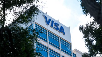 A general view of a Visa office building in Foster City, California.