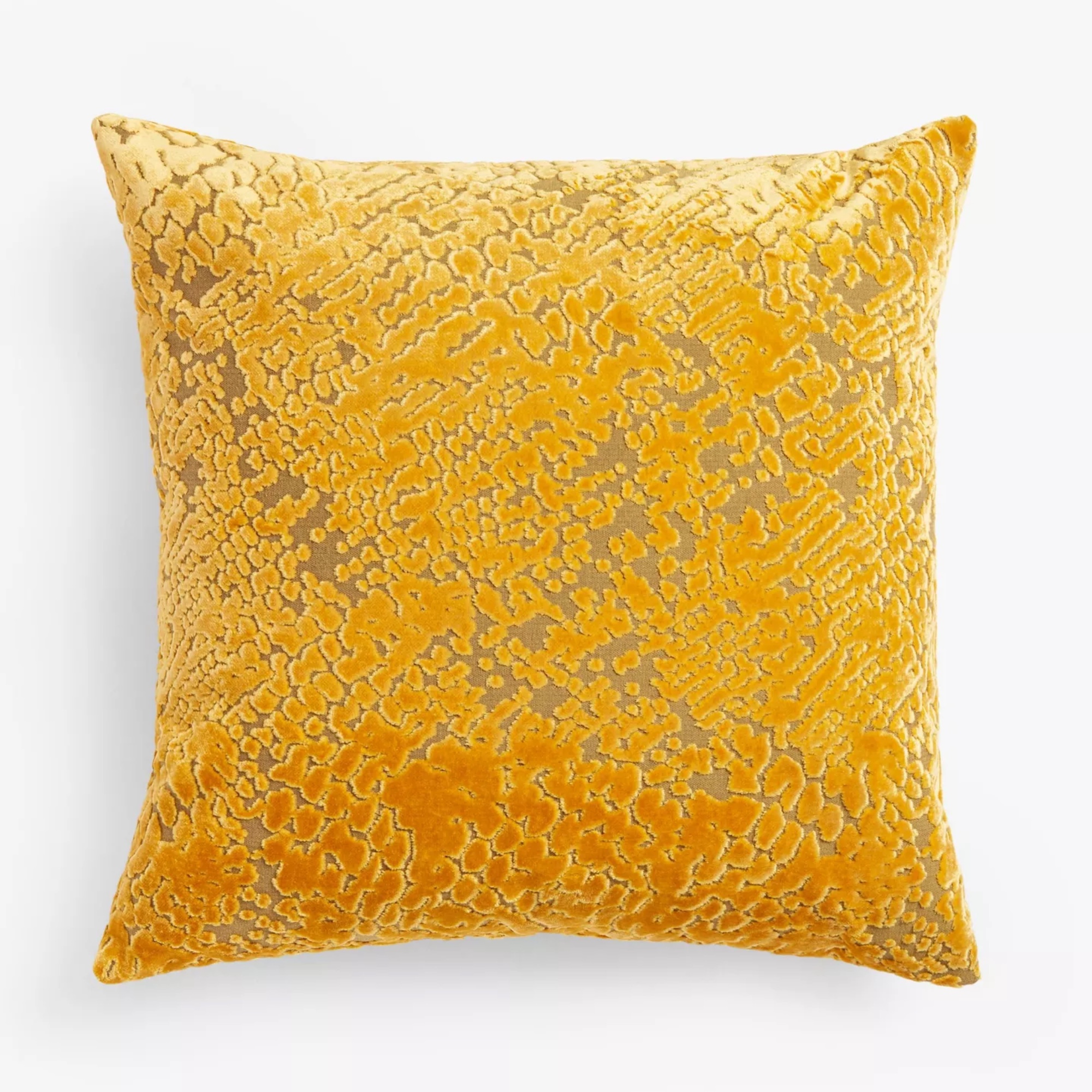 High Low Velvet Cushion, Saffron