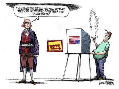 Political cartoon midterm election undecided voter