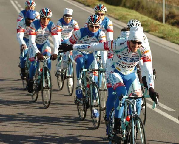 The Androni riders out training in Cesenatico, Italy