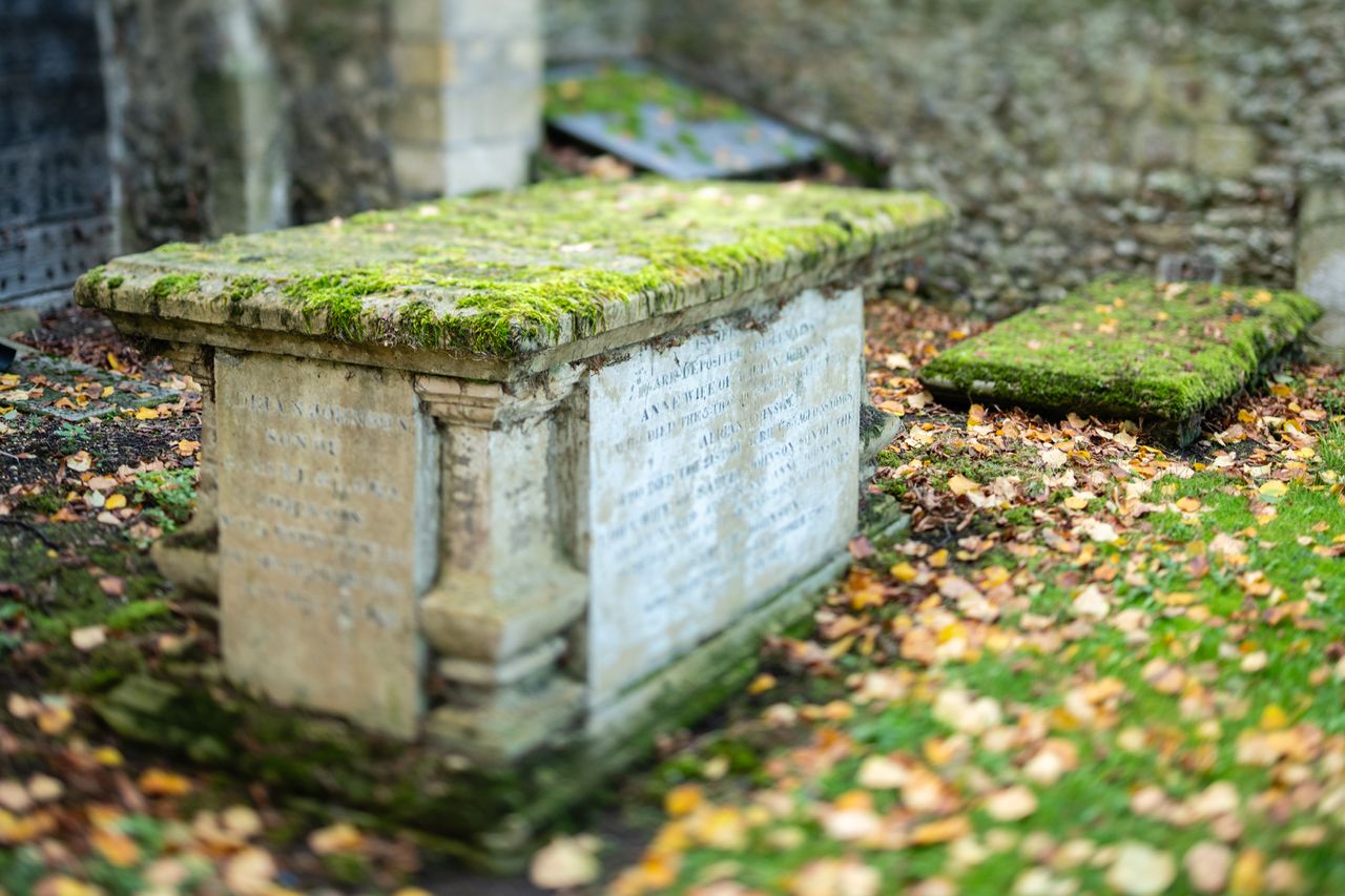 Photo of a grave taken with a Nikon Z f and Nikkor PC-E 45mm f/2.8