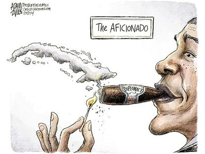 Obama cartoon U.S. Cuba relations diplomacy