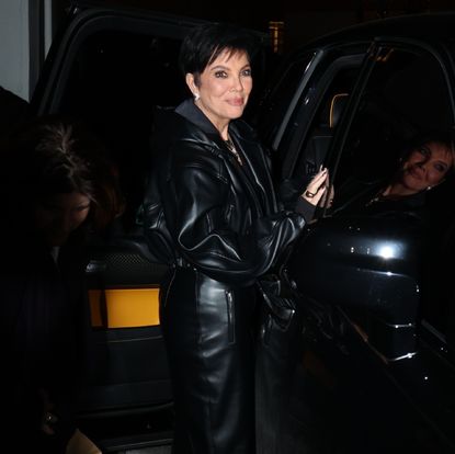Kris Jenner in a leather outfit like Kylie Jenner's