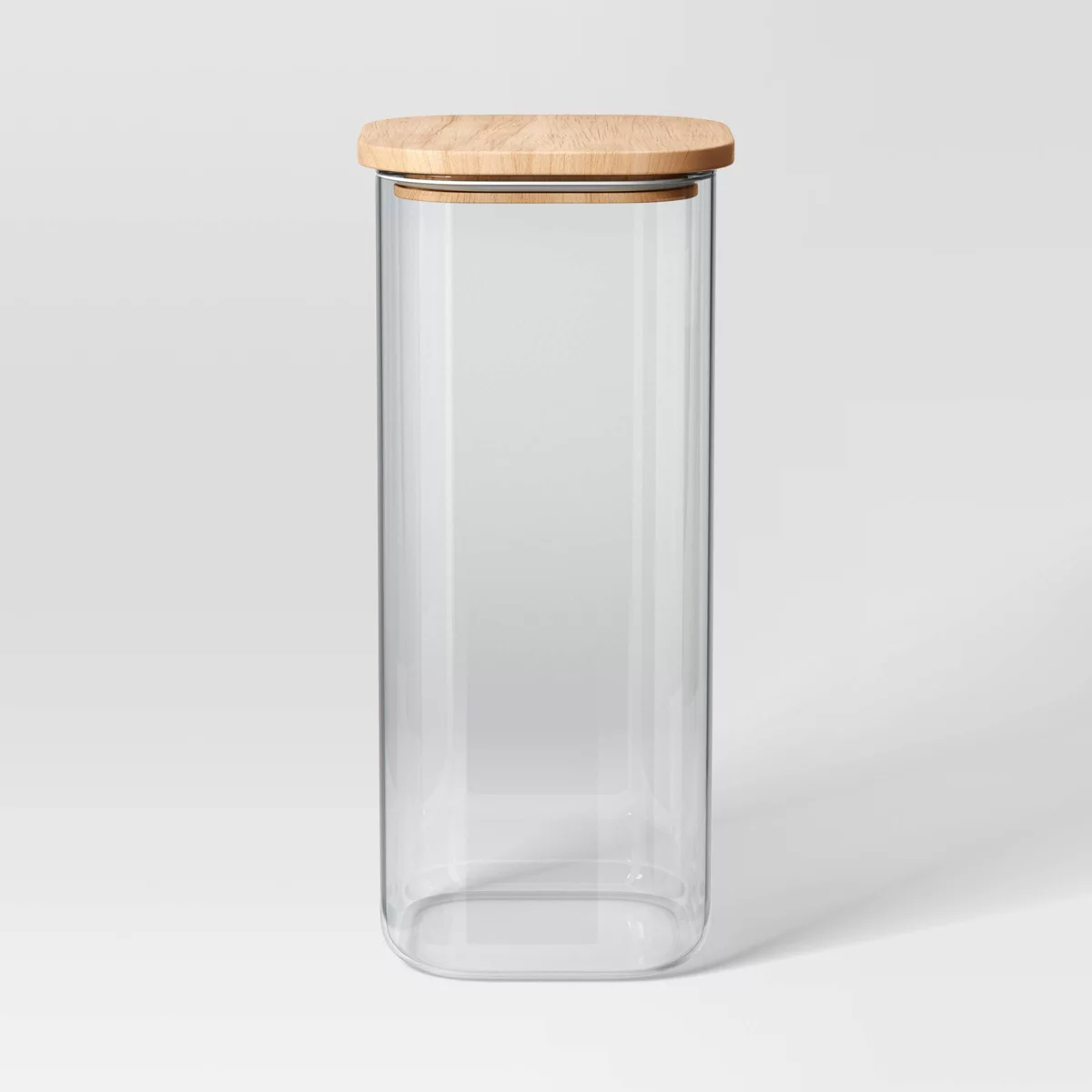 Glass Square Food Storage Canister With Wood Lid - Threshold&amp;trade;