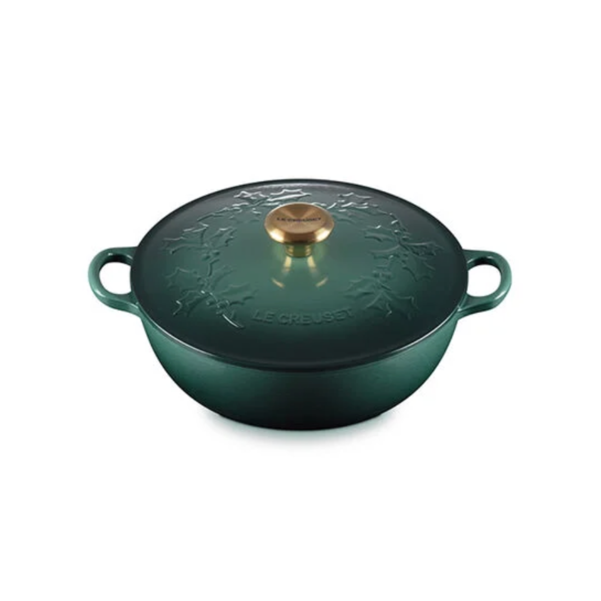 Le Creuset 4.5 qt. Holly Traditional Soup Pot with Gold Knob