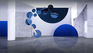 rendering of Jasmine Deporta’s Out of Blue for The Women Bauhaus and La Prairie project