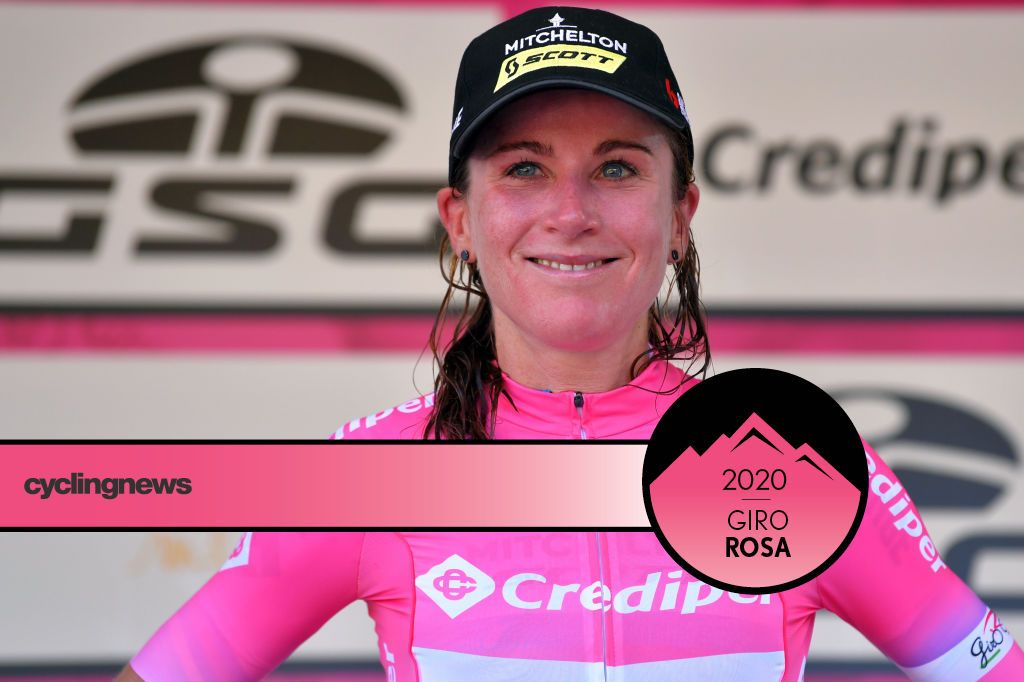 Annemiek Van Vleuten in the Giro Rosa leader&#039;s jersey 