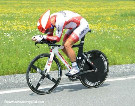 Svein Tuft (Spidertech/C10) powers to the stage win in the Tour de Beauce time trial
