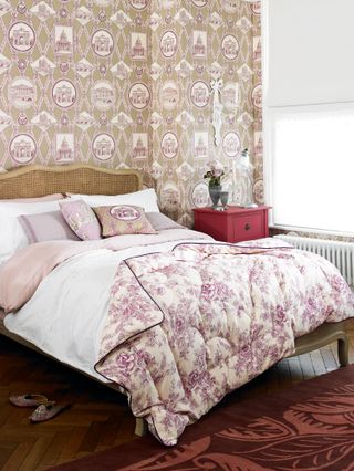 Margot rattan bed from Loaf in a French bedroom