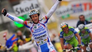 Michele Scarponi wins stage 19 of the 2010 Giro d'Italia