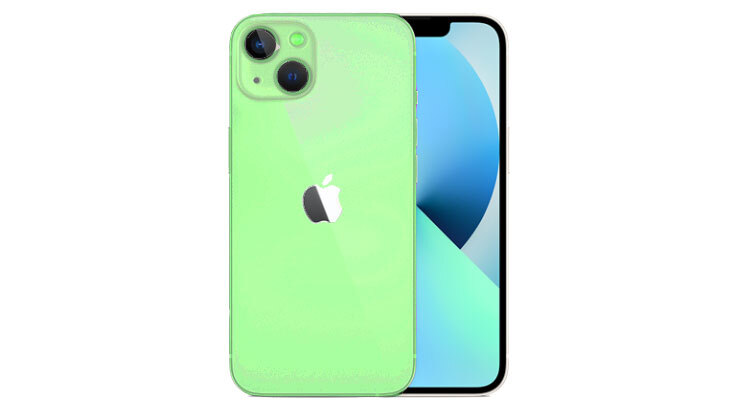 iPhone 13 in light green