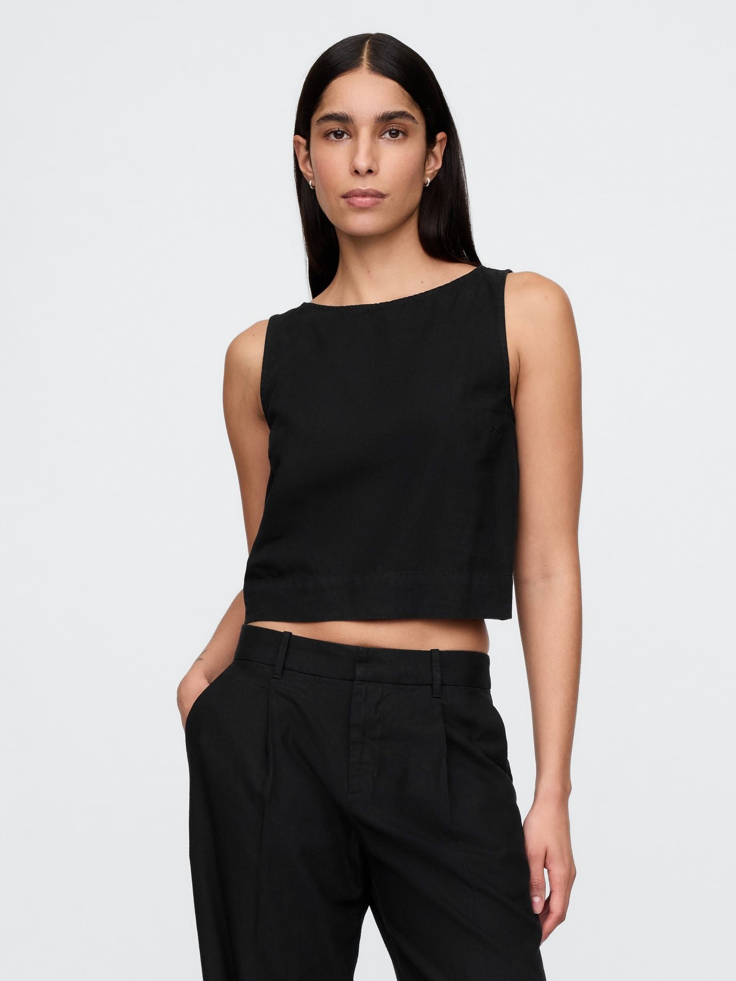 Gap, Linen-Blend Shell Tank Top