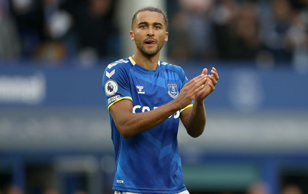 Everton striker Dominic Calvert-Lewin applauding the fans after a match