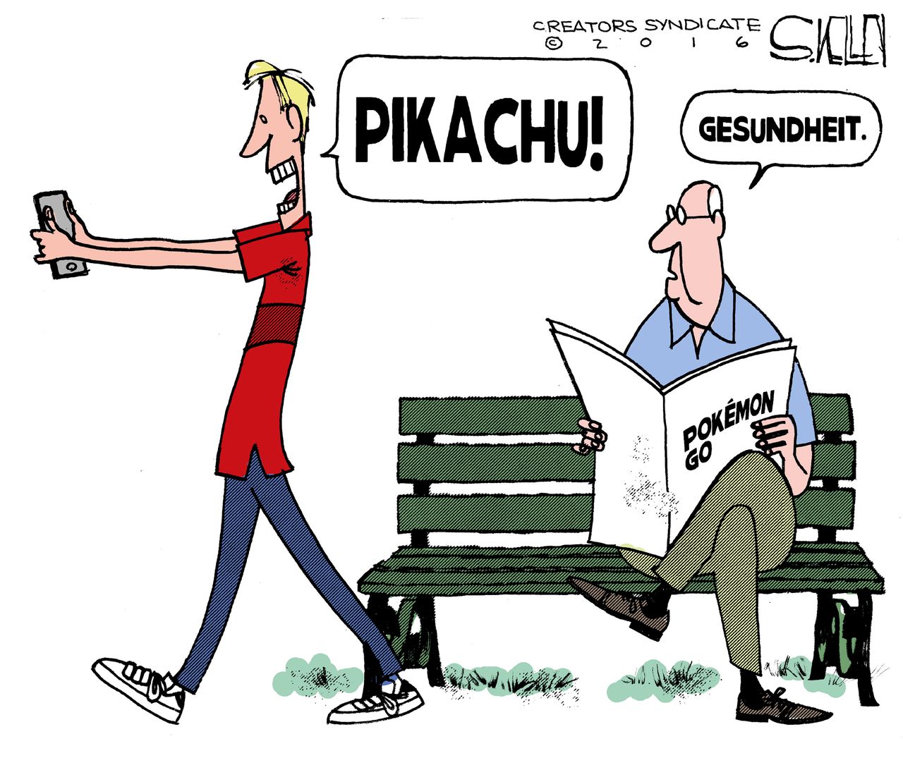 Editorial cartoon U.S. Pokemon Go