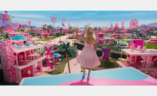 pink Barbie set and cameras