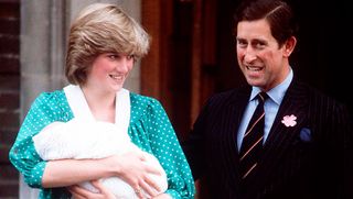 Princess Diana and Prince Charles outside the Lindo Wing