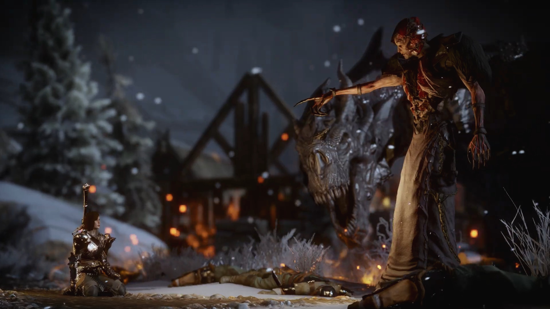 The Inqusitor looking at a giant monster during the RPG Dragon Age Inquisition