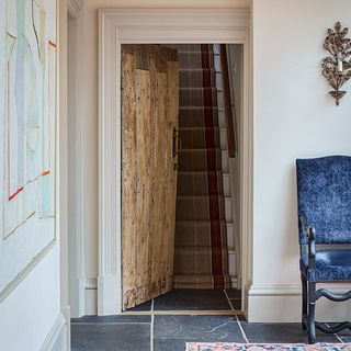 staircase with carpet runner
