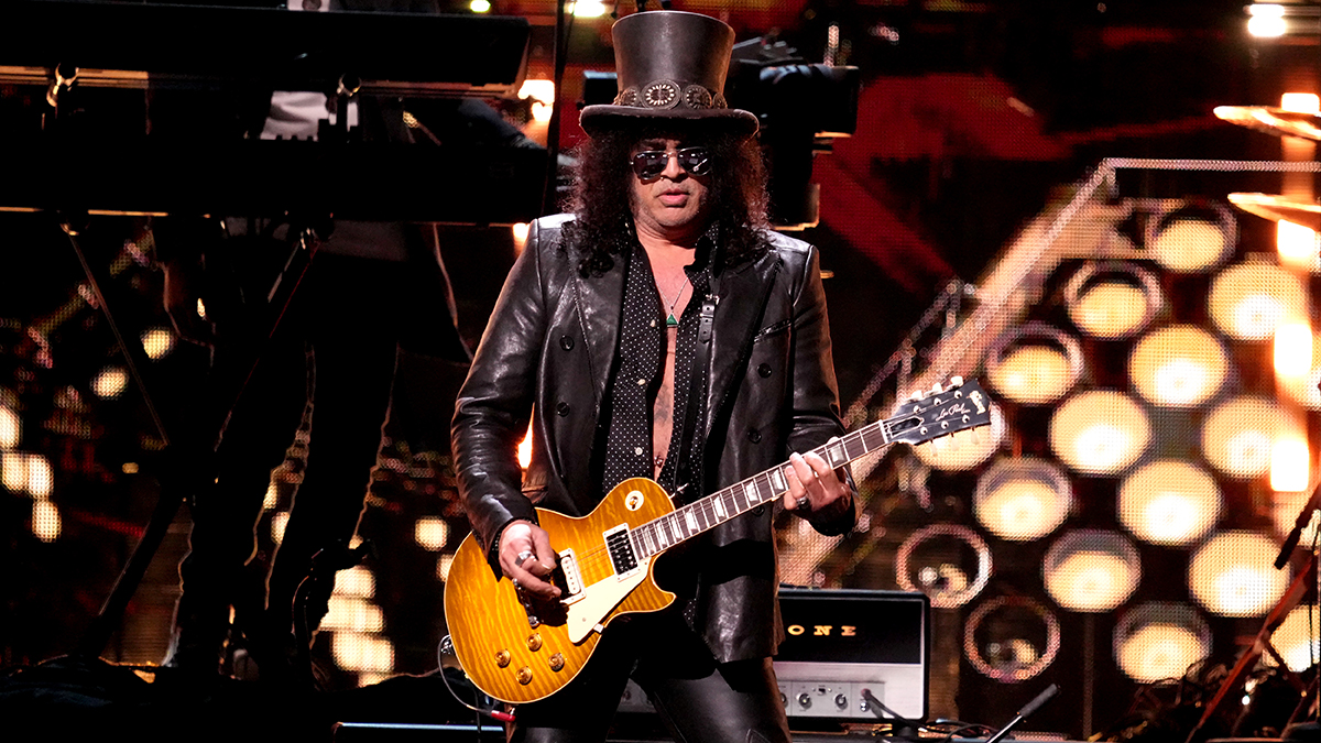 CLEVELAND, OHIO - OCTOBER 19: Slash performs onstage at the 2024 Rock &amp; Roll Hall Of Fame Induction Ceremony at Rocket Mortgage Fieldhouse on October 19, 2024 in Cleveland, Ohio. (Photo by Jeff Kravitz/FilmMagic)