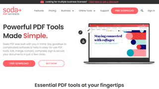 Website screenshot for Soda PDF