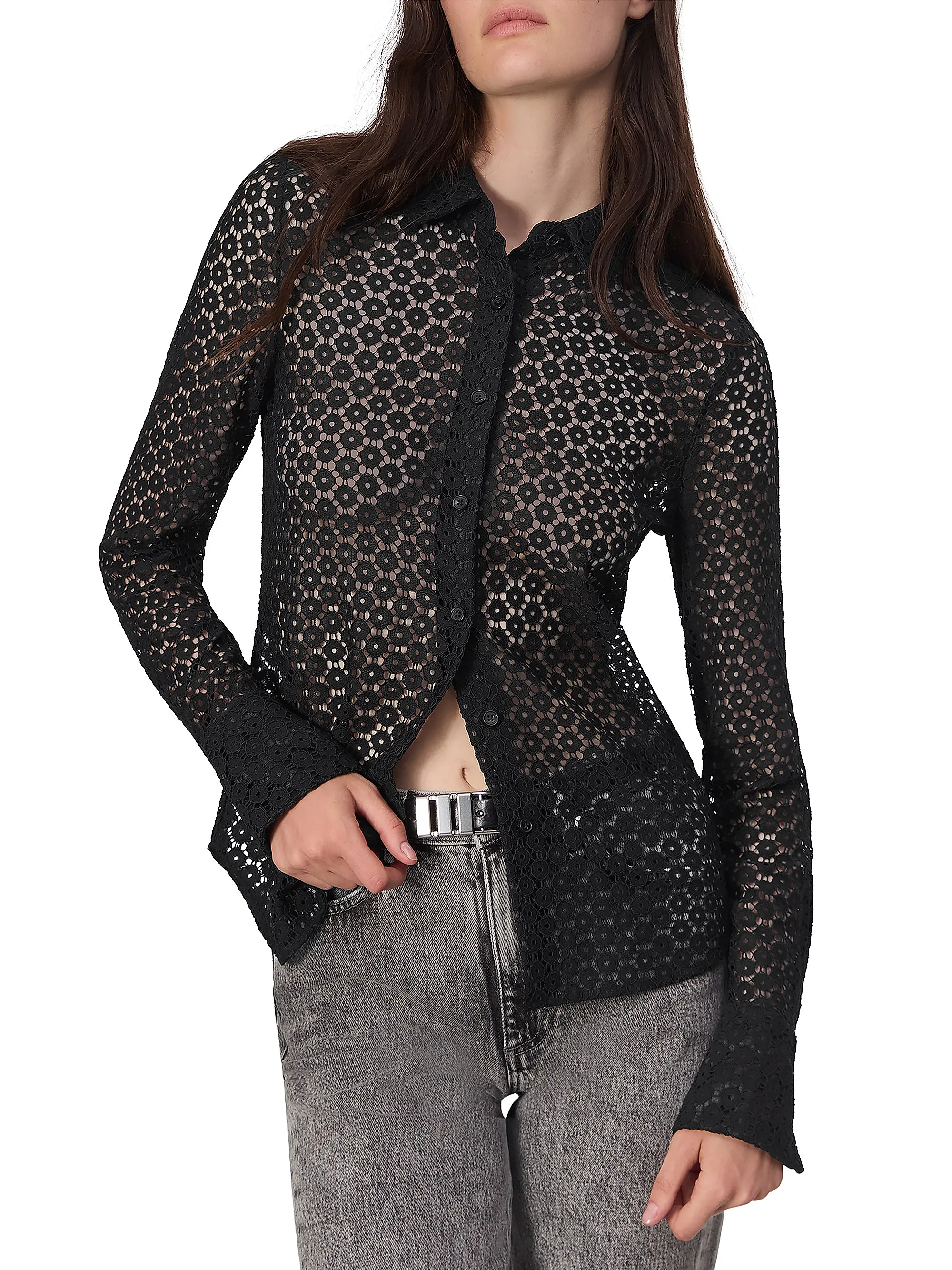 Yvette Lace Long-Sleeve Shirt