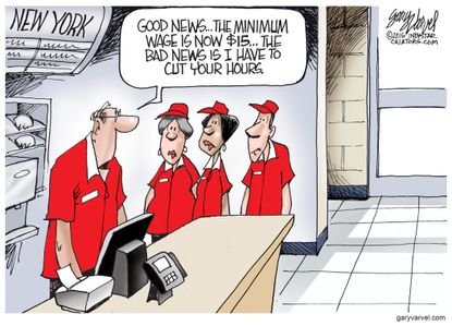 Political Cartoon U.S. Minimum Wage