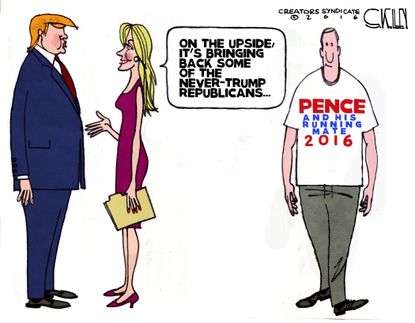 Political cartoon U.S. 2016 election GOP Mike Pence