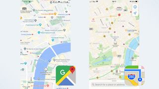 Google Maps vs. Apple Maps central london comparison 
