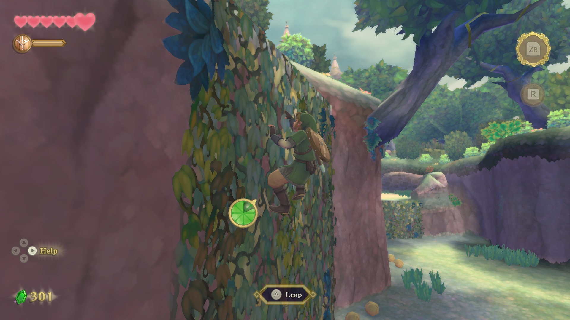 Link climbs an ivy-clad wall in breath of the wild 2